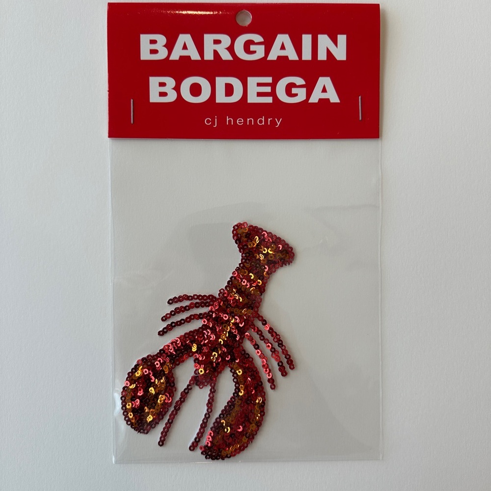 CJ Hendry Bargain Bodega Lobster sequin patch